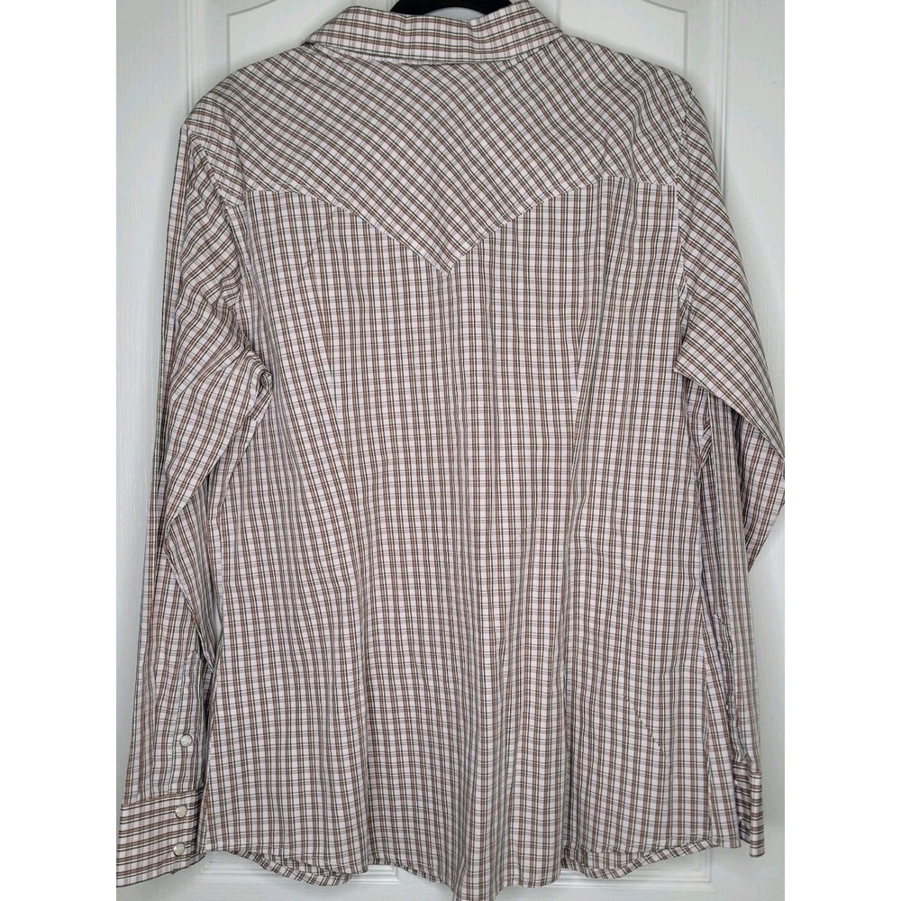 Wrangler Retro Men's Plaid Pearl Button-Up Shirt XL Long Sleeve Western Cowboy - Picture 2 of 8